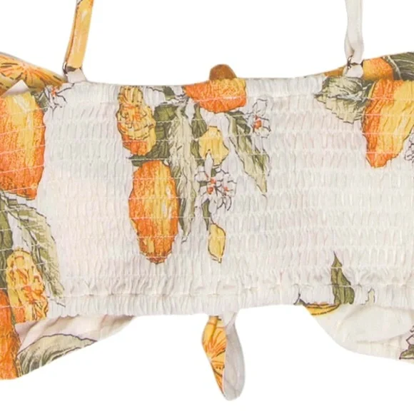 🌷NWT!🌷For Love & Lemons White and Yellow Floral Print Crop Top Size Small - Picture 5 of 5